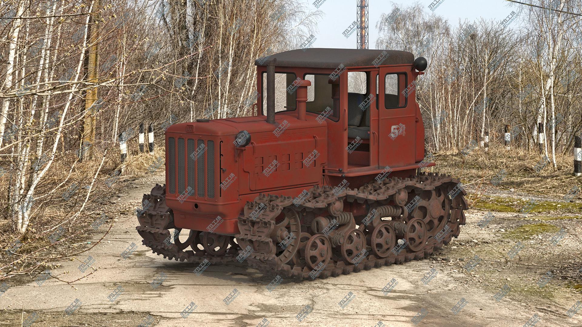 images/goods_img/202104093/3D Old Soviet Crawler Tractor DT54 Rigged model/5.jpg